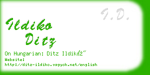 ildiko ditz business card